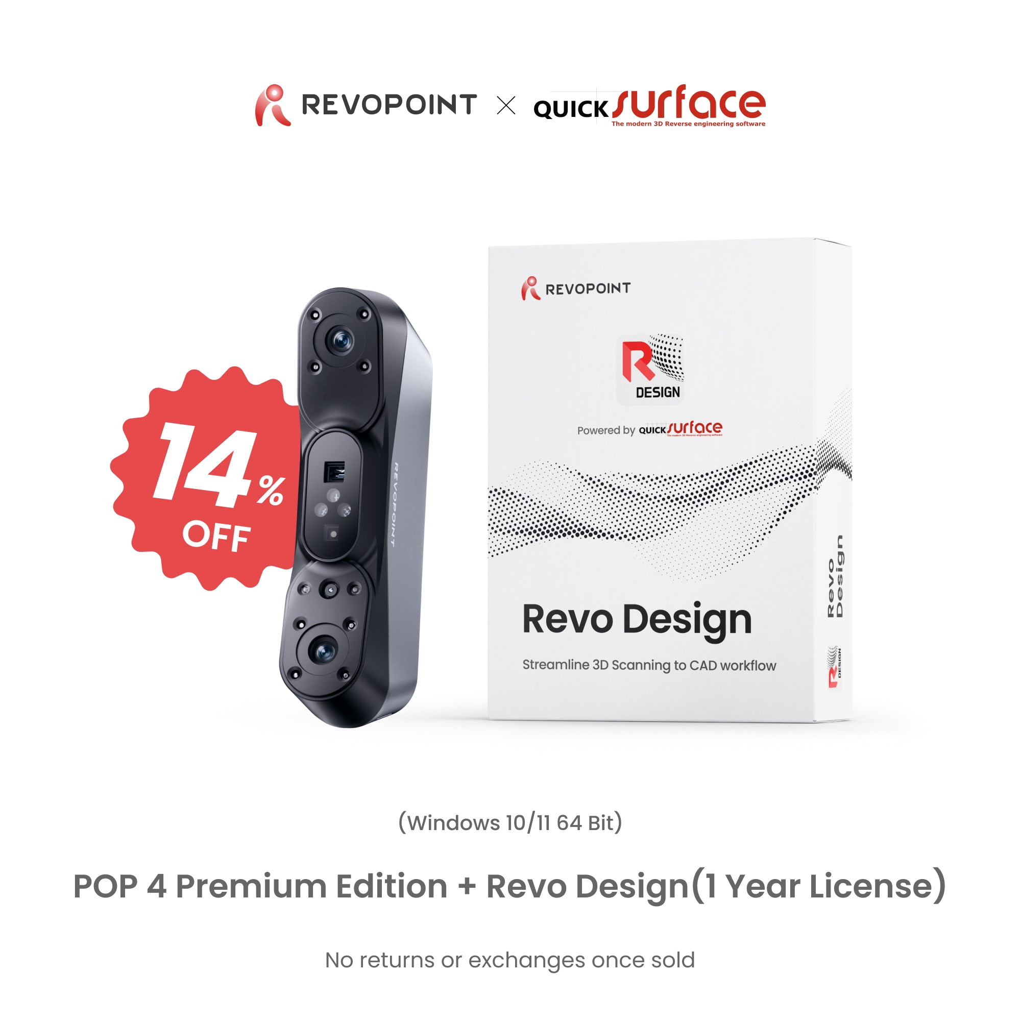 Revopoint POP 4: 5-in-1 Versatile 3D Scanner with Blue Laser & Infrared Light