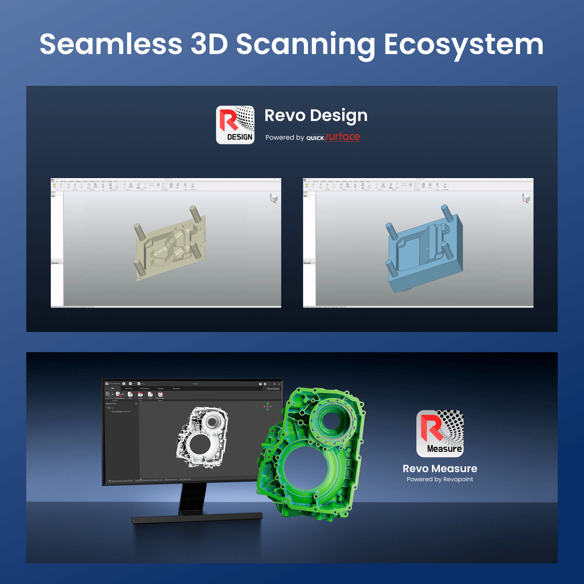 Revopoint POP 4: 5-in-1 Versatile 3D Scanner with Blue Laser & Infrared Light