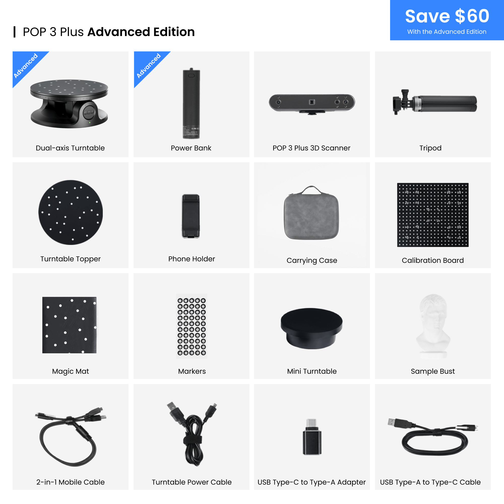 POP 3 Plus: The Handheld 3D Scanner with Color Scans - Revopoint