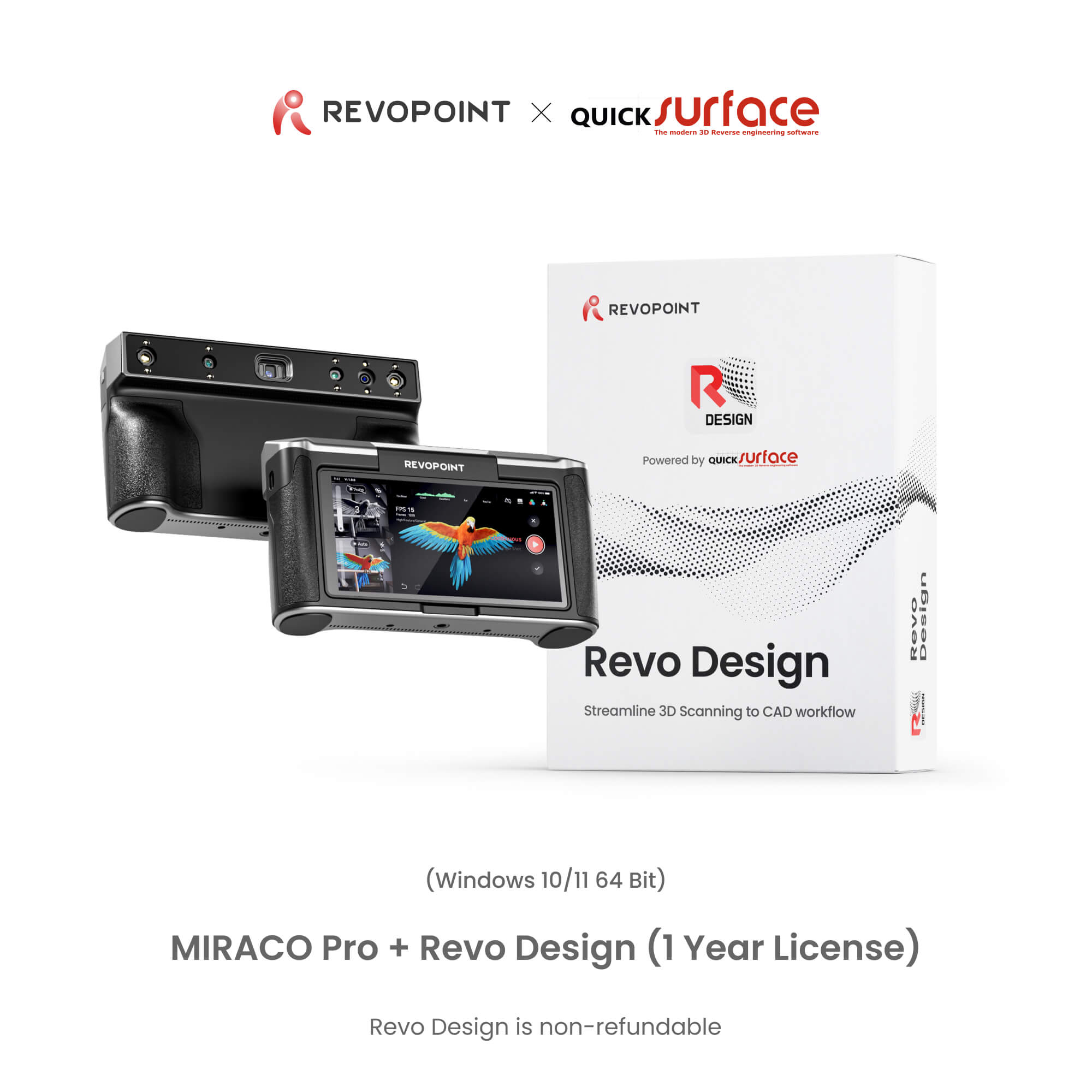 Revopoint MIRACO: Standalone 3D Scanner for Small to Large Objects Scanner