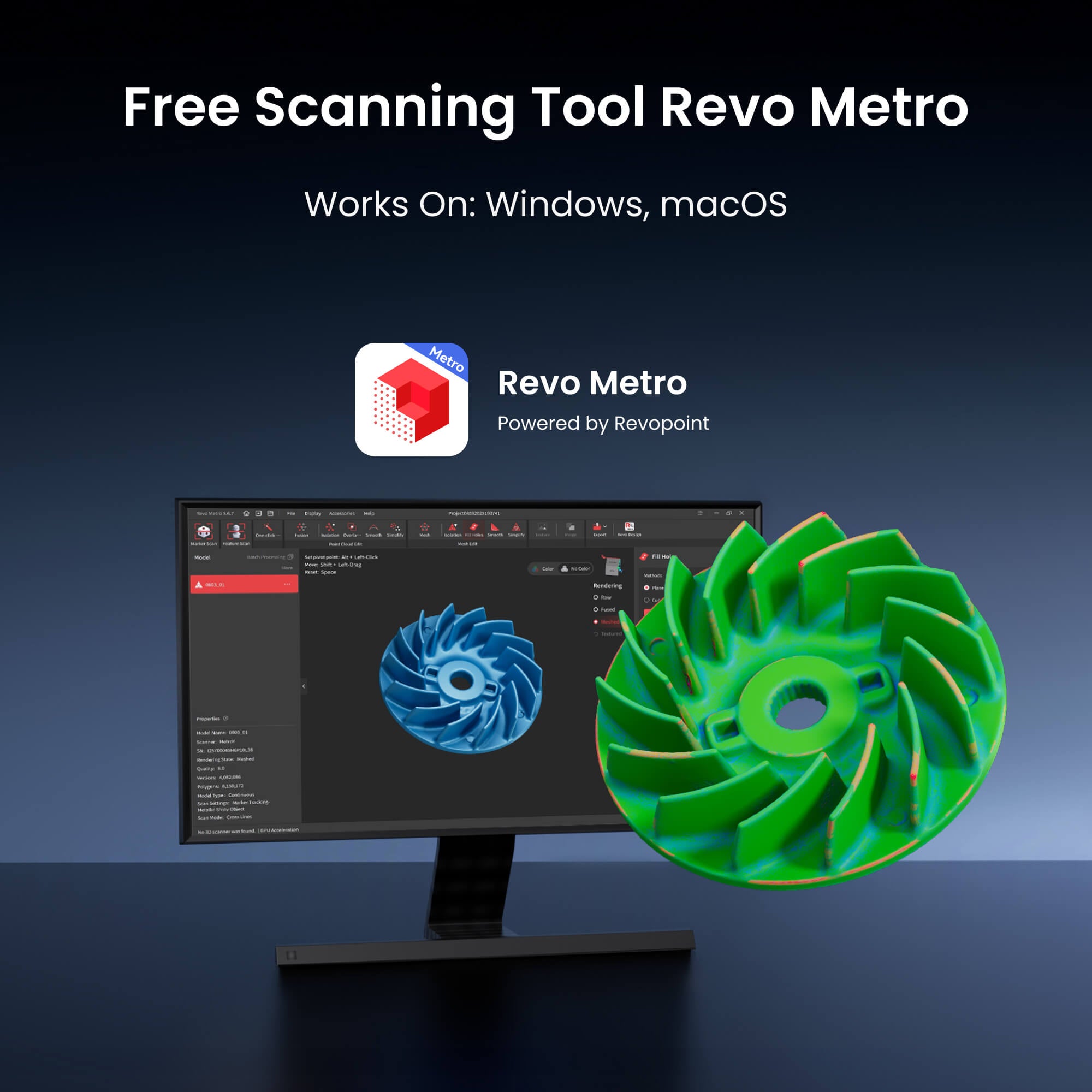 Revopoint MetroX & MetroX Pro: Blue Laser Line & Full-field Structured Light 3D Scanners